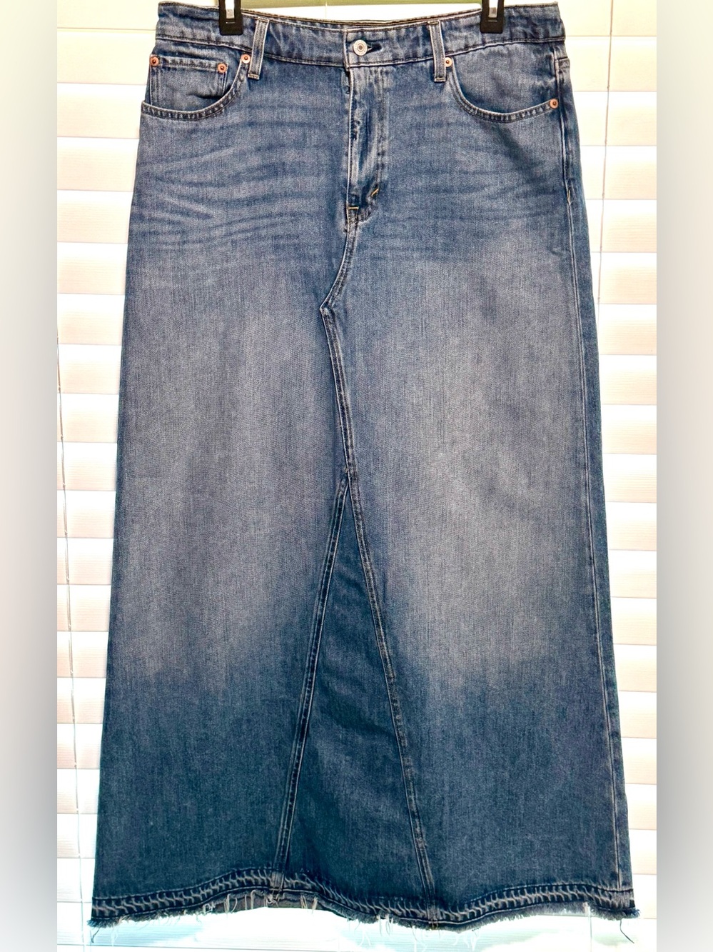 Lucky Brand Denim Maxi Skirt, long Jean skirt, Jean maxi skirt